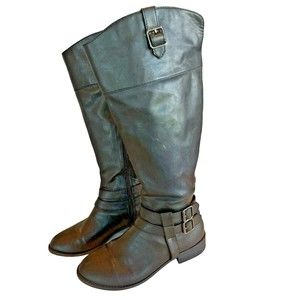 American Eagle Women's Black Knee High Tall Boots Faux Leather  Sz 8.5